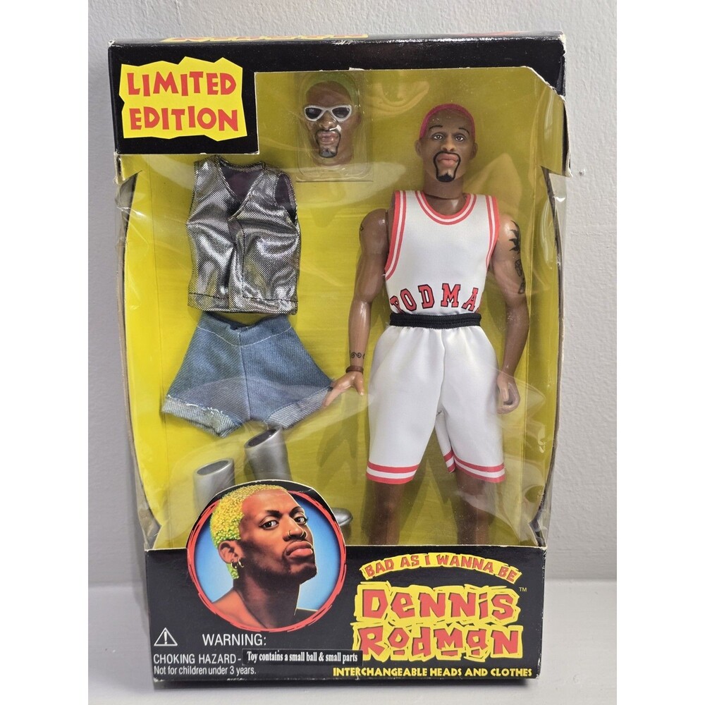 Vintage 1996 Dennis Rodman Chicago Bulls “Bad As I Wanna Be" Doll Toy New Boxed